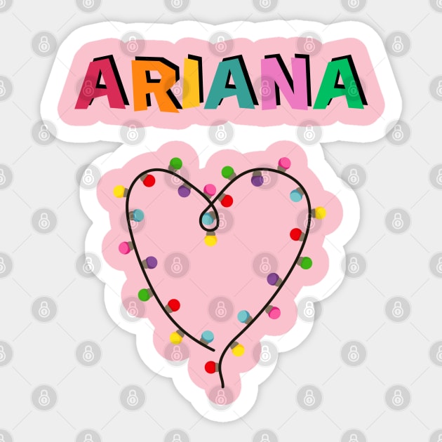 Ariana Custom Request Personalized - Xmas Lights Sticker by Pop Cult Store